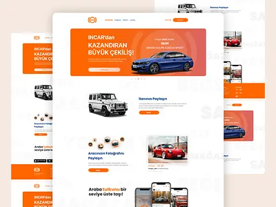 Landing Page | Share, Sell & Connect Through Cars car design interface modern orange product sell share social social media ui uiux ux