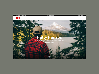Helly Hanson - Telling the brand story adobe xd adventure branding concept desktop e commerce helly hanson interfacedesign redesign responsive story travel ui webdesign