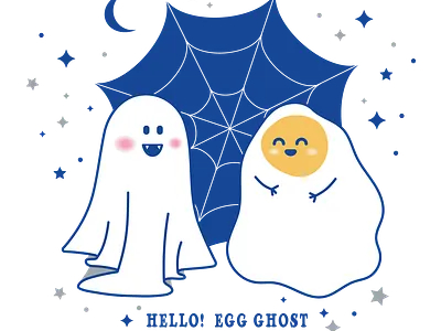 Hello! Egg Ghost design ghost graphic design illustration