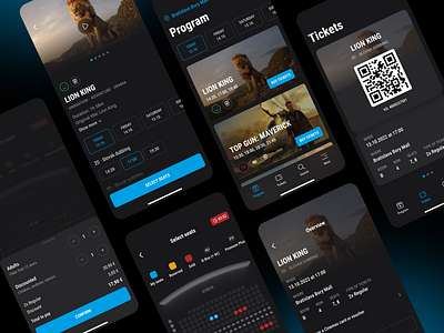 Cinema mobile app concept app booking cinema clean concept dark design figma interface mobile app mobile design mobile interface movie movies tickets ui ui design ux ux design