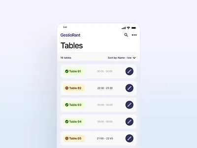 Gestiorant - activites management - Small screens activities app design gestional management restaurant ui ui design uiux design usability test ux ux deisgn ux research uxui design