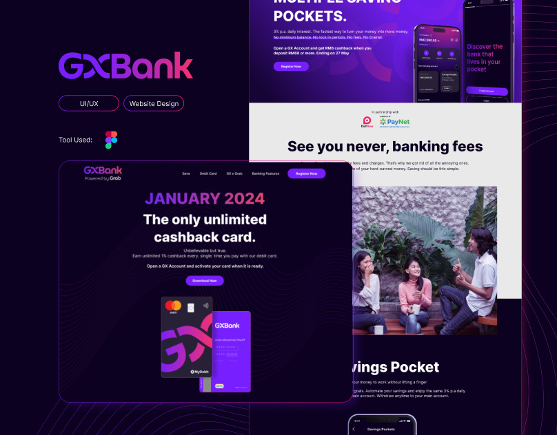 GXBank – Malaysia’s First Digital Bank Website Design branding figma marketing ux ui web design web development website design
