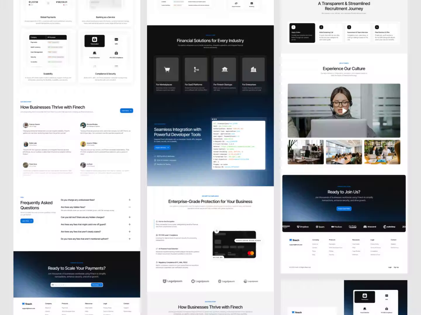 Example of Financial Tech Website Per Landing Page