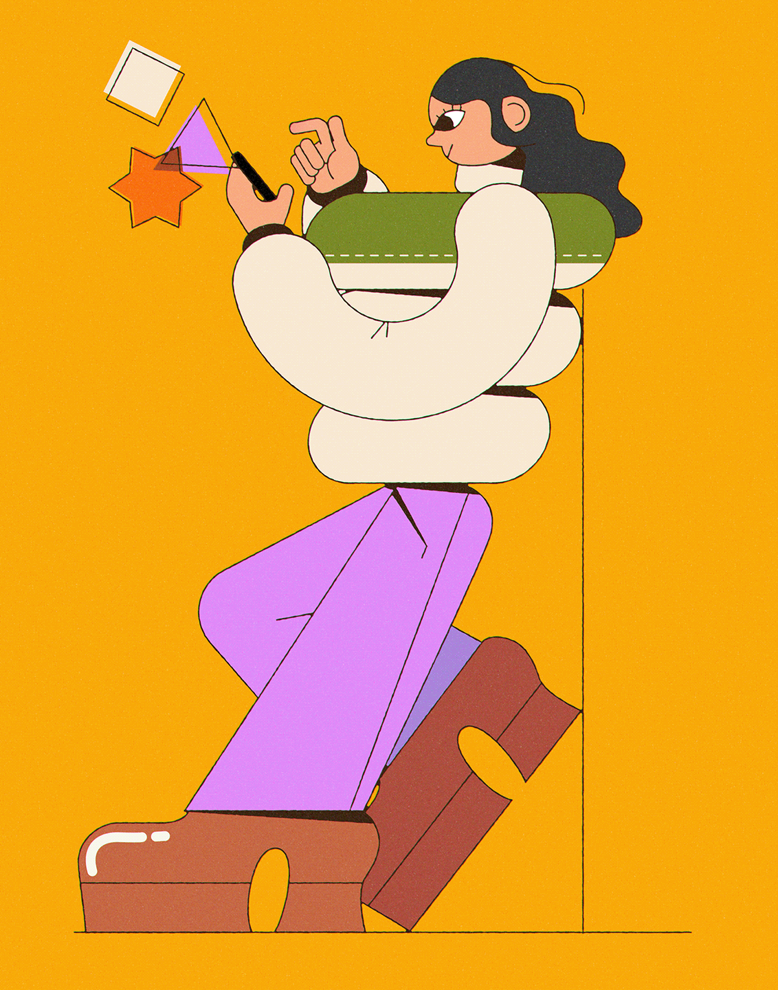 Character research : phone addicts character illustration vector