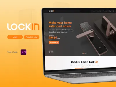 LOCKIN – Smart Lock Rental Website Design adobe xd branding marketing ui design user experience user interface ux design web development website design