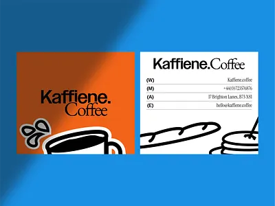 Kaffiene. Coffee Business Card brand identity branding business card cafe coffee coffee shop graphic design illustration logo logo design logotype print visual identity