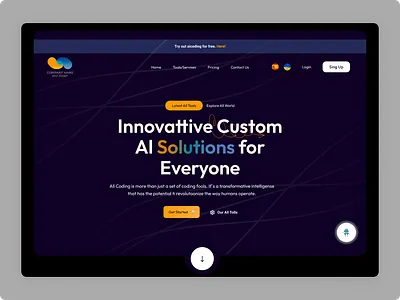 🚀 AI Tools Landing Page – Hero Section UI in Figma ai design ai tools app call to action conversion design dark mode ui figma figma design hero section homepage ui landing page modern ui saas startup website tech landing ui ux ux ui web design