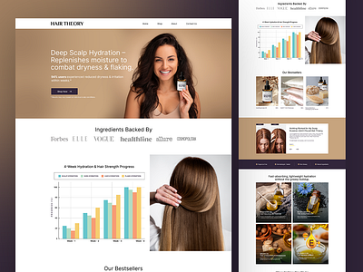 Hair Theory Landing Page Design app design apps design clean design dashboard landing page landing page design mobile app mobile apps modern design redeign ui ui design ui ux ui ux design ux design web design website website design website ui