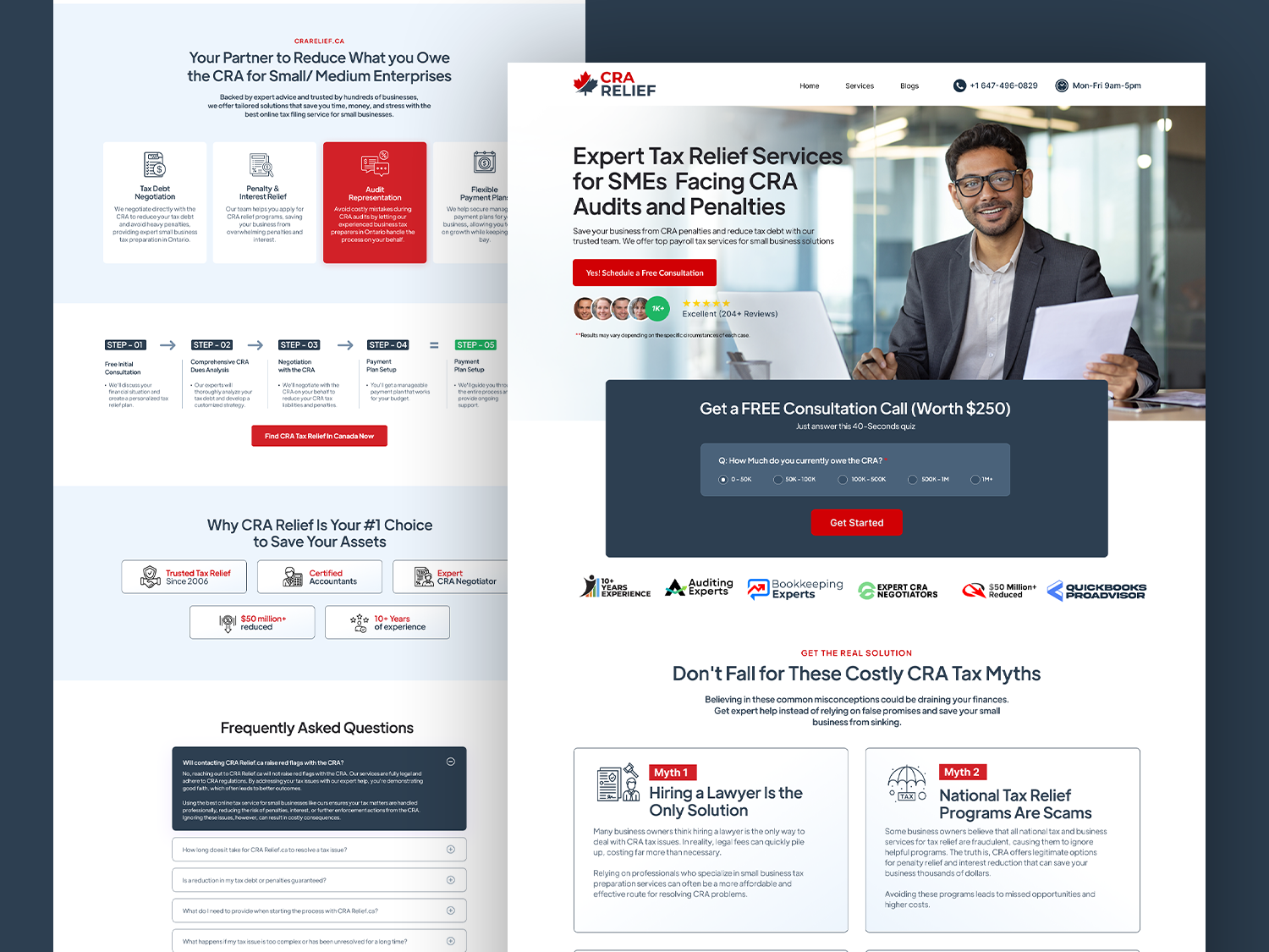 CRA Relief Website UI Design by Saqib Ahmed on Dribbble