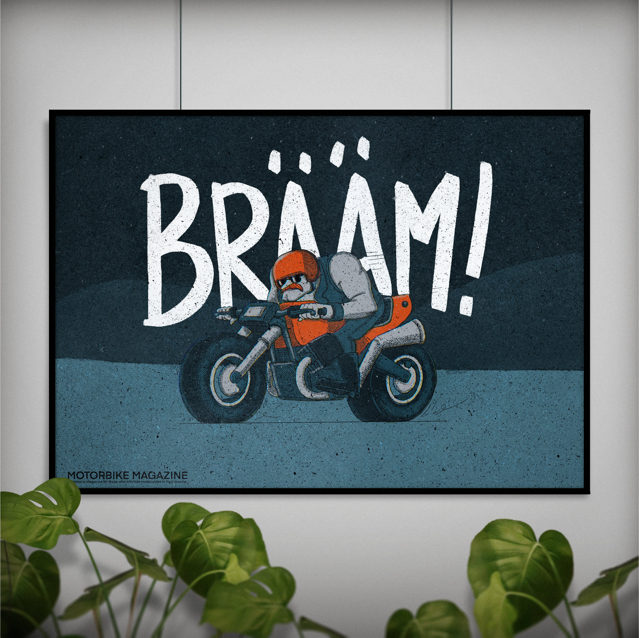 BRÄÄM! Motorcycle magazine Subscriber gift poster branding digital illustration illustration motorcycle