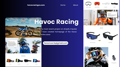 Shopify Store (Havoc Racing) animation branding design dropshipping e commerce graphic design illustration logo shopify shopify store shopify theme ui