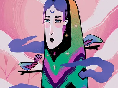 Silent Dawn art bird creative design drawing fantasy hippie illustration magic onirico procreate surreal surrealist totem