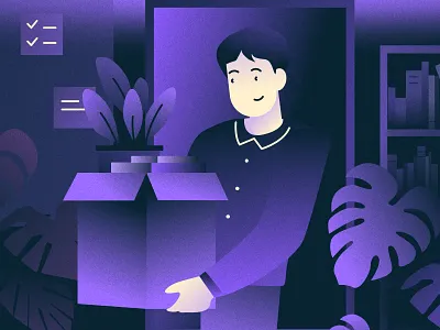 Packing stuff at work/Blog illustration branding design graphic design illustration vector