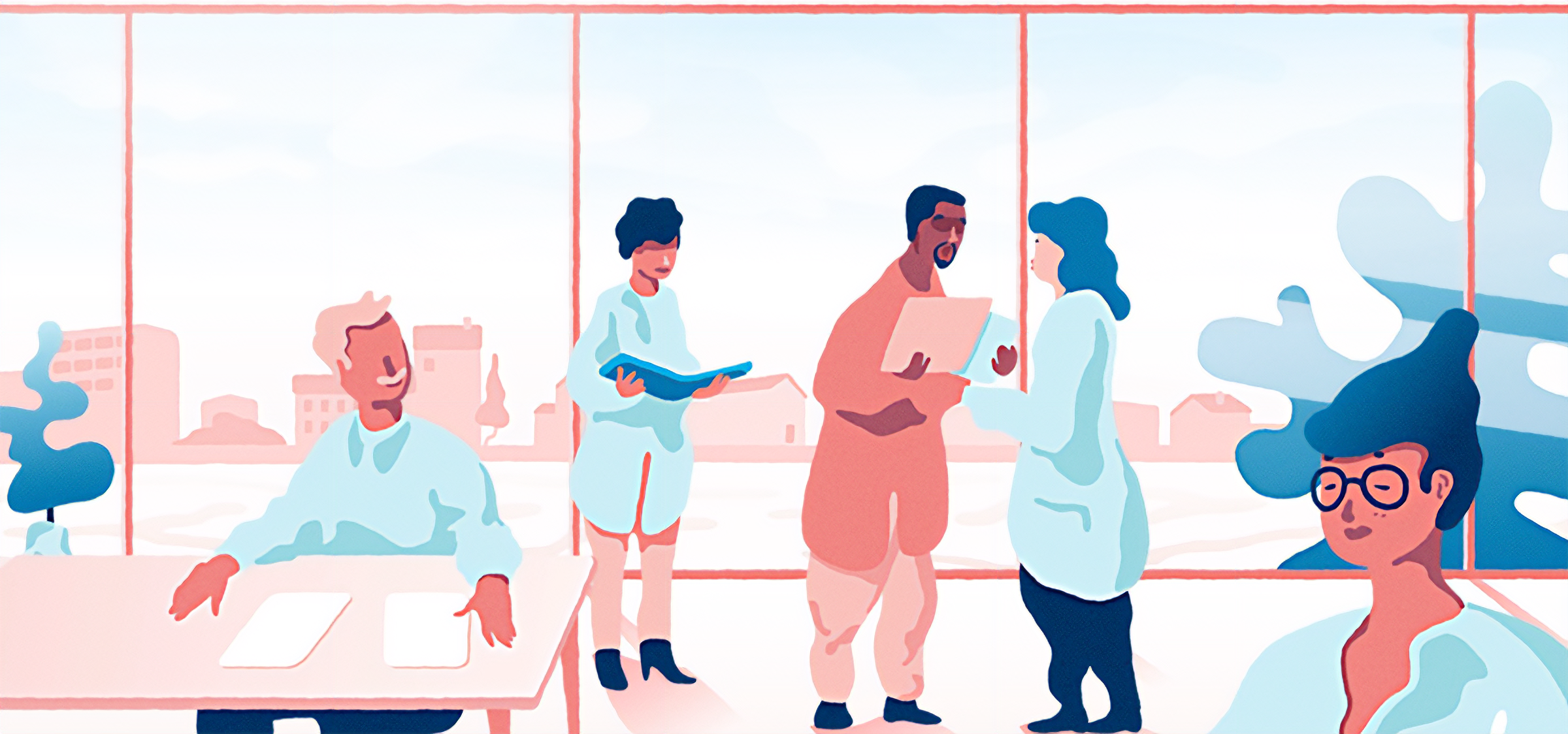 Institutionnals Mix 2d animation character flat institutionnal motion graphics vector