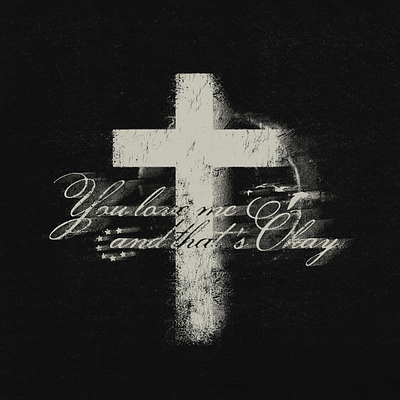 Grunge blurred archive print *You love me and that's okay" *2025 archive branding cross design graphic design grunge print streetwear t shirt