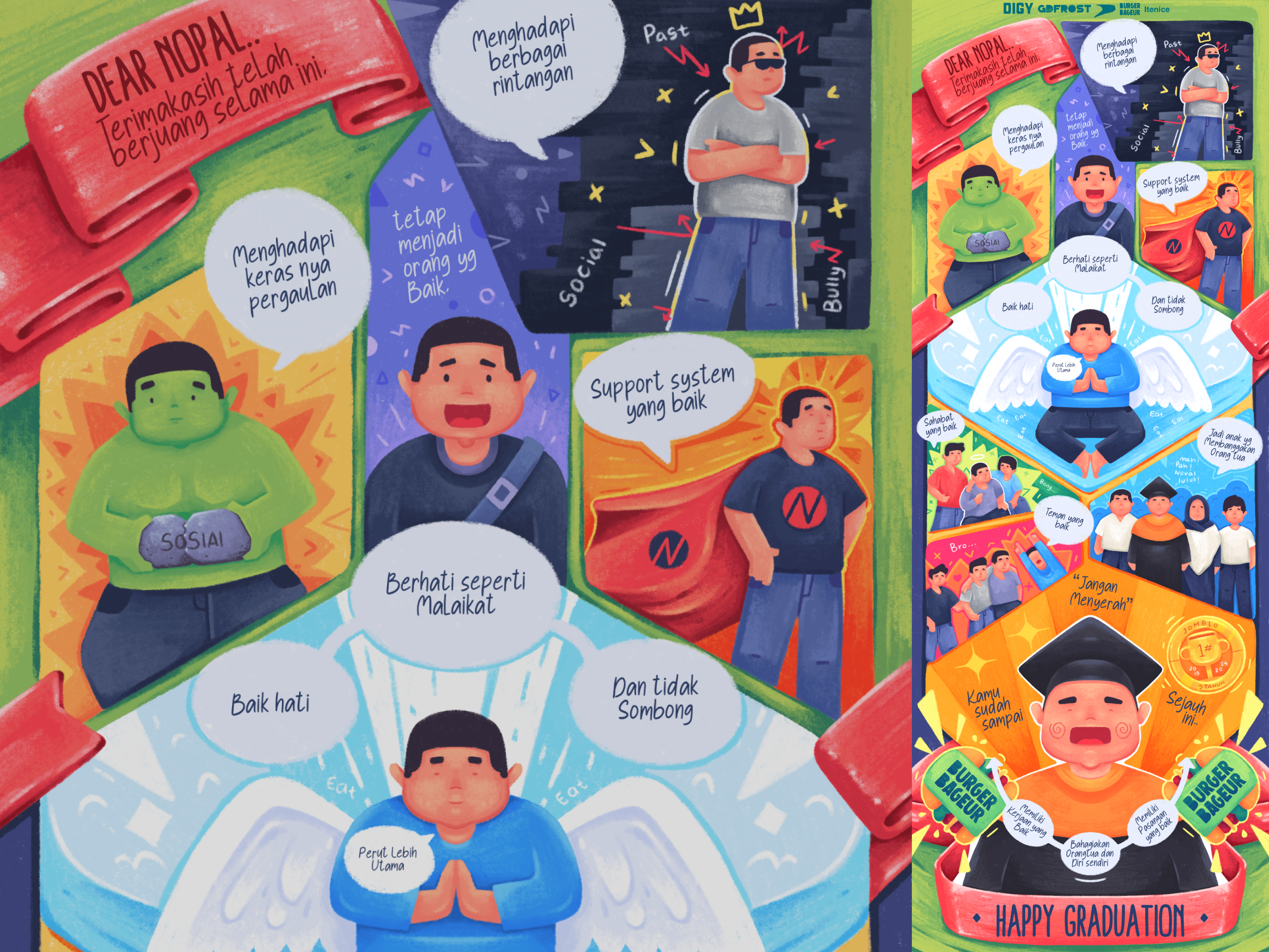 Example of Graduation Banner Illustrations