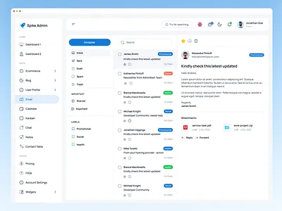 Spike Email Page Design admin panel design clean dashboard design dashboard ui email email admin panel email app design email app ui email design email designs email layout email page ui email template design email template designs email template ui email ui design email ui panel email ui ux email user interface template design web app ui