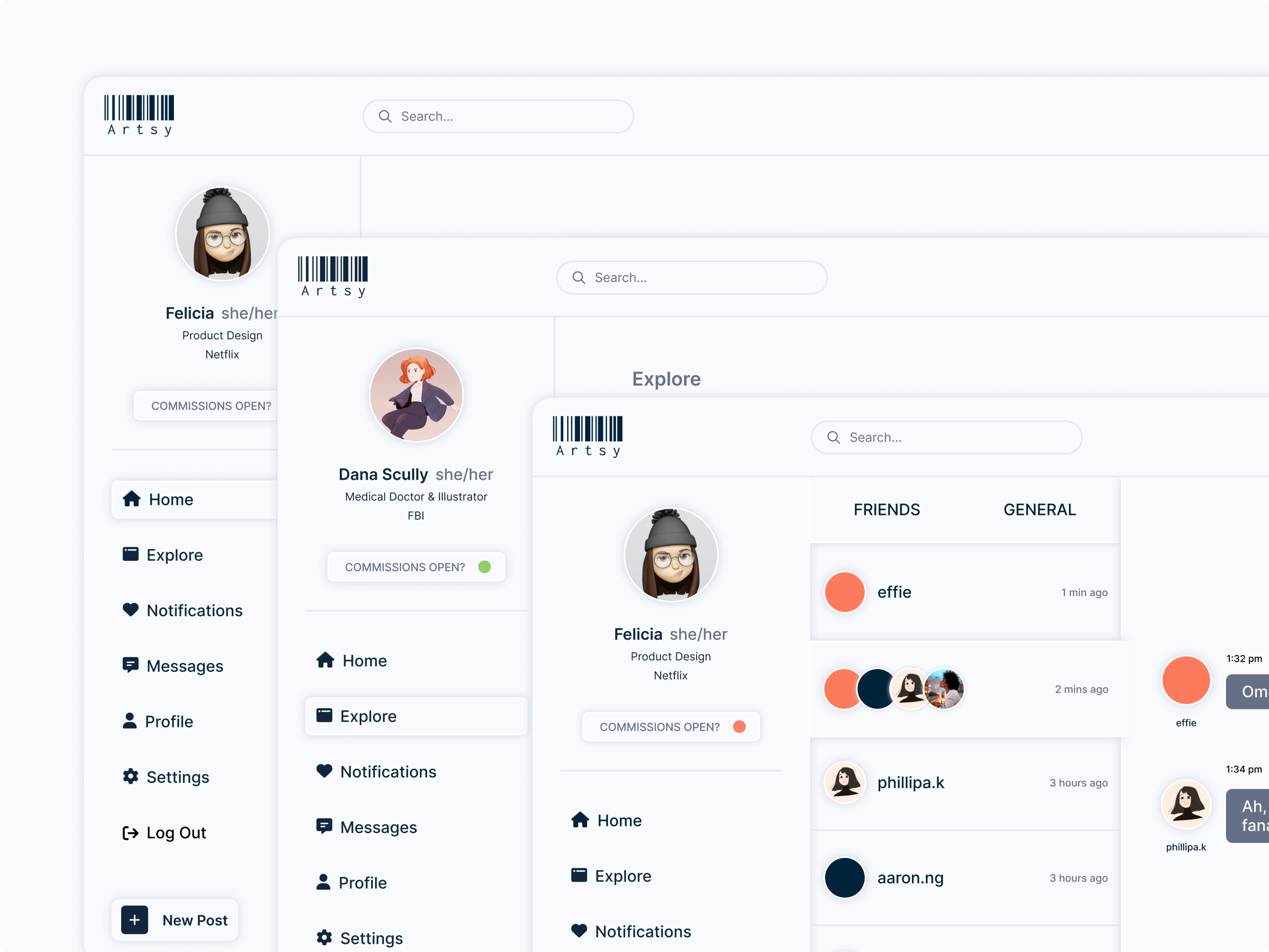Artsy: A community for artists app design art artists community branding design figma illustration instagram for artists logo product design ui ux