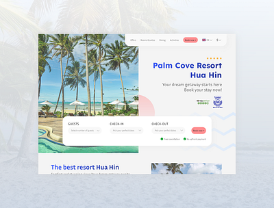 Resort Hero Section | Booking Section UI Concept booking system hero section hotel booking system hotel website ui design uxui