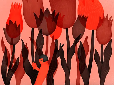 Tulip editorial illustration flower graphic design illustration picturebook