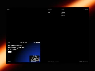 Portfolio — Footer shot design portfolio ui