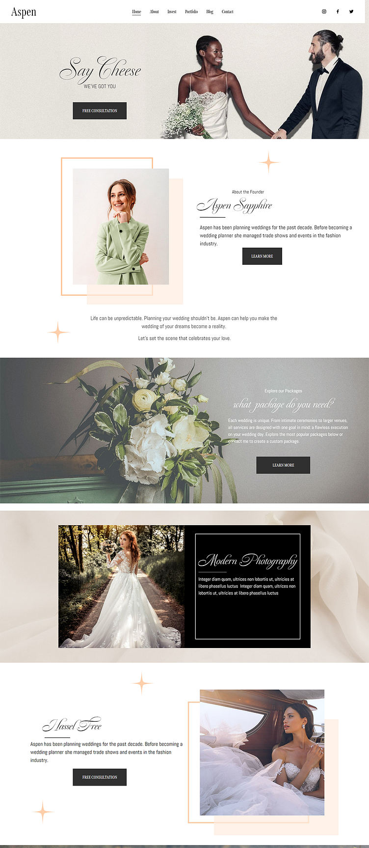 Squarespace Wedding Website Template for Photographers by