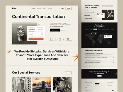 Logistics and transportation Web cargo cargo shipping corporate delivery design freight landing page landing ui logistics logistics support shipment shipping transportation trucking ui ui design uiux web web design website