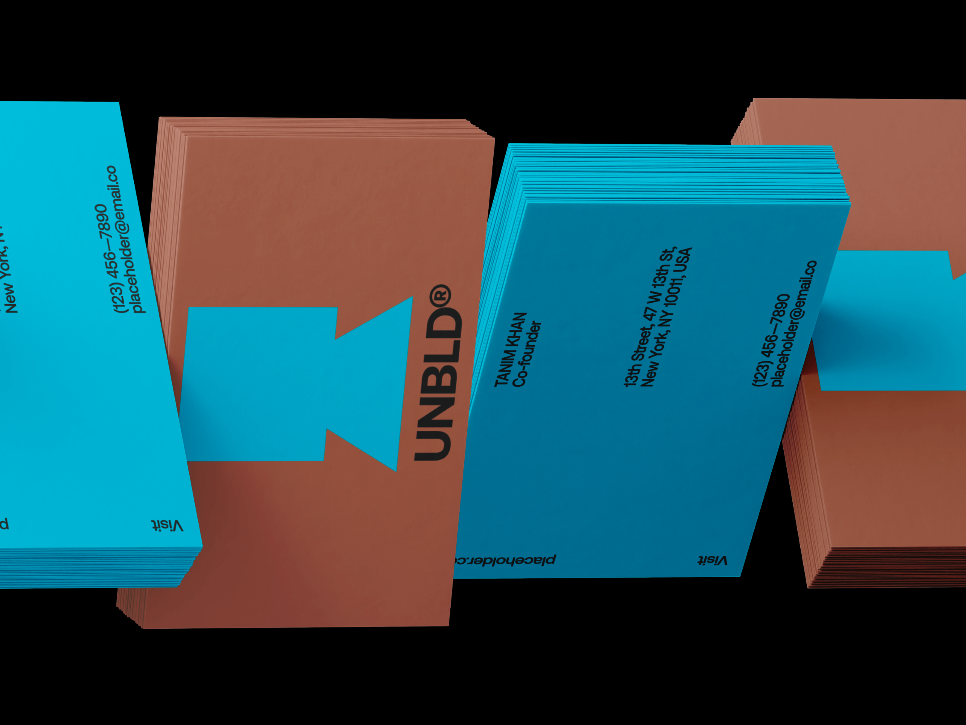 UNBLD® — Business card real estate construction branding design brand identity branding bunker business card construction design graphic design house identity logo logo design logomark property real estate real estate branding realty tanim underground visiting card design waxyweb