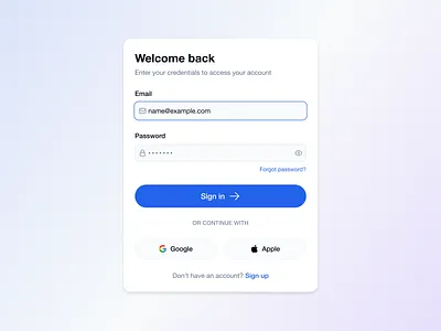 Login card design app branding card dashboard design gradients linear login login page logo signup ui ux