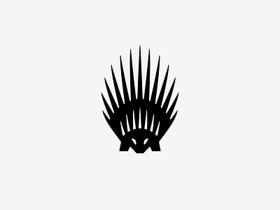 Porcupine animal armour black defence icon logo porcupine sharp shield simple spike sword visual