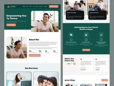 Online Therapy Website Design booking branding dentist doctor figma figmadesign health healthcare hospital landing page logo medical mental mentalhealth therapist therapy web template webdesign website