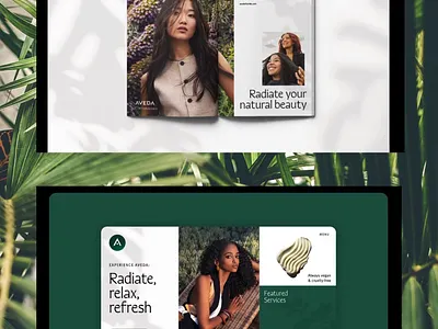 Aveda Webpage brand brand assets branding client creative design feature graphic design illustration logo photo ui ux vector web website