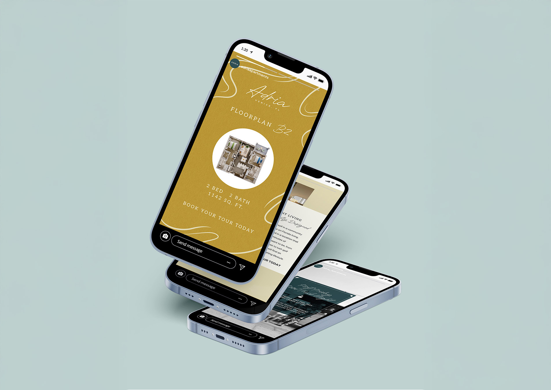 Adria Apartments Social brand brand assets branding design graphic design graphics illustration layout logo social social media social strategy strategy vector