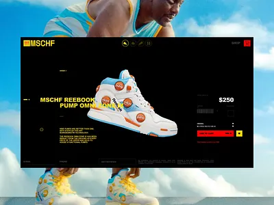 MSCHF animation basketball ecommerce figma graphic design landing page mschf nike shoes shop ui ux web design webdesigner website