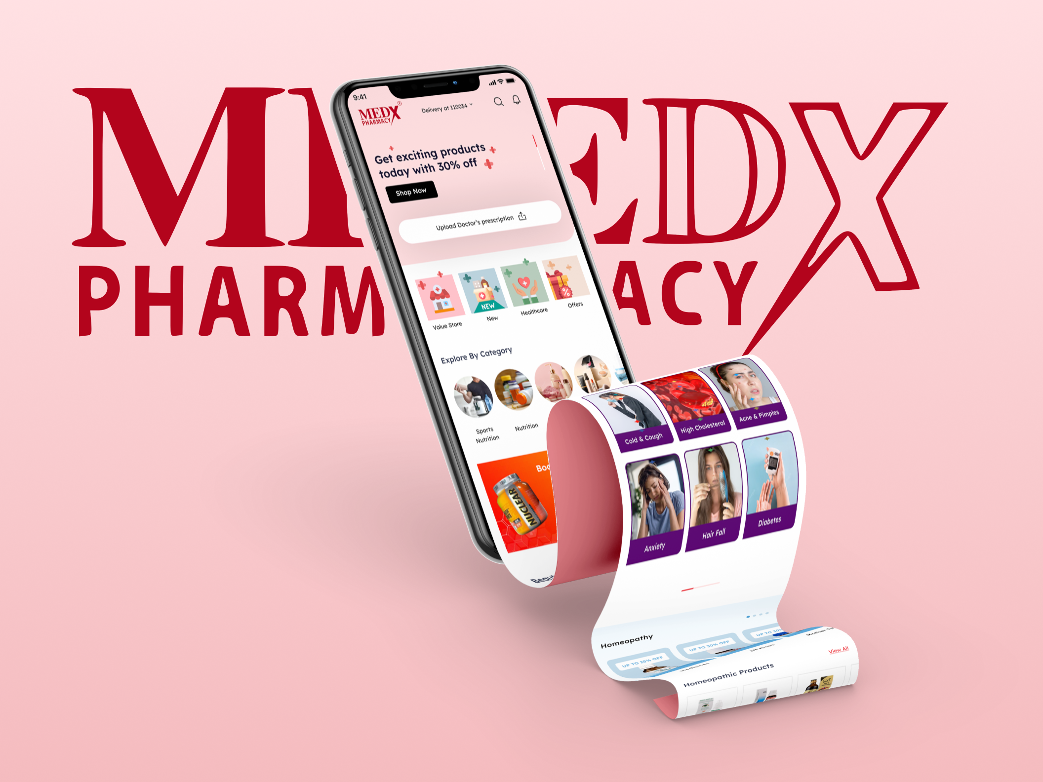 MedX Pharmacy App Mockup animation design app design app interface design app uiux app user interface app wireframe brand design branding figma design interaction design medical app design medical app interface medicine app medicine app design prototype design user experience user interface user interface design wireframe design