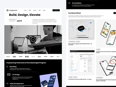 myaguencie — Agency Landing Page Concept agency agency landing page agency ui agency ui design branding clean design design agency digital marketing figma landing marketing minimalist project service ui uiux ux website