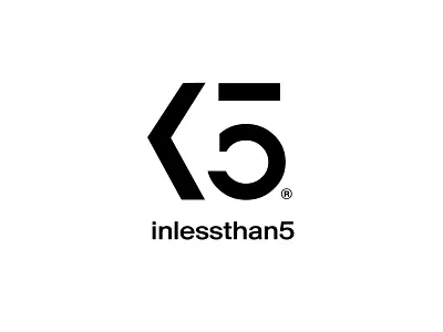 In Less Than 5 design logo logo design number 5 logo typography
