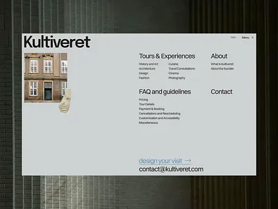 Kultiveret | Website menu design clean design composition design menu minimal minimalist modern website ui uiux web development webdesign webflow website