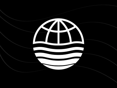 World Waves black branding business logo circle company logo globe latitude logo logo design longitude planet earth waves world