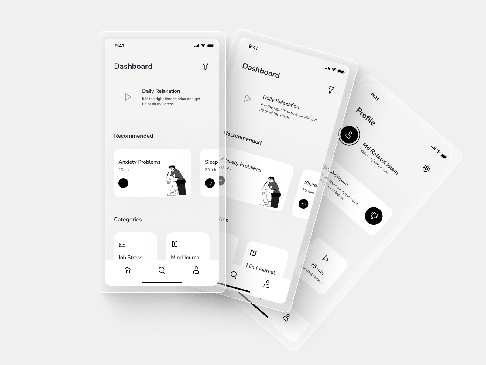 Meditation Mobile App UI UX Design app design branding design graphic design healthcare app illustration mobile app prototype ui ui design user journey map wireframe