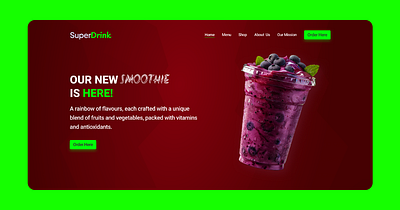 Super Drink design uiux web design