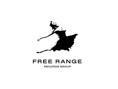 Free Range Records branding dancer logo design logo design woman logo