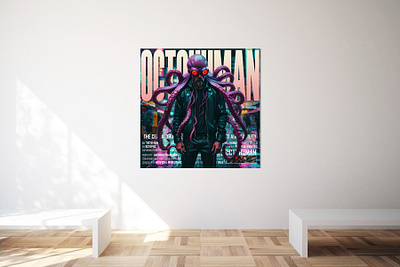 OCTOHUMAN ai creative design future graphic design hybrid illustration octohuman octopus photoshop poster posterdesign