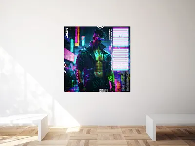 NEON NOMAD 2050 ai creative cyborg design future graphic design hybrid illustration imagine neon photoshop poster posterdesign vector