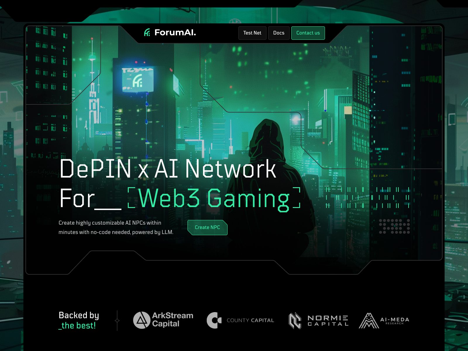 Example of ForumAI: UI design of DePIN platform