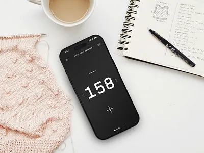 Knit Me In – Hands-Free Row Counter for Knitting Projects knittingapp minimaldesign mobileapp productdesign uxdesign voicecommand voicecontrol