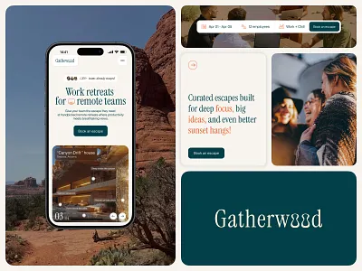 Responsive UI for B2B — Team retreat platform b2b b2b saas booking platform booking ui colors eco design landing page mobile ui product design responsive design software startup typography ui ux visuals web design website