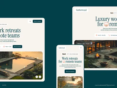 Website design for B2B — Remote team offsites adaptive ui b2b saas booking platform booking ui colors eco design landing page mobile ui product design responsive design software startup typography ui uiux web design website