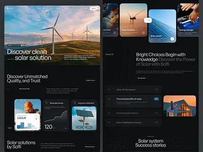 Solfi - Solar service providing Landing Page landing page solar branding solar design solar landing page solar service solar ui
