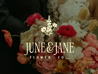 Logo for June & Jane Flower Co branding design drawing farm florist flower graphic design illustration logo minnesota vector wedding